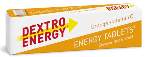 Dextro Energy Orange Tablets | Fast Acting Carbohydrates for a Quick Burst of Glucose | with Vitamin C for Reduction of Tiredness and Fatigue | Vegan | 47g (Pack of 24)