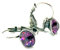 Black Jack Ohrhänger mit Klappverschluss in Amethyst, pink/lila Fassung Silber