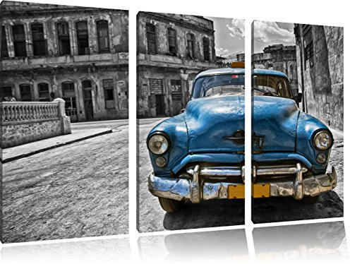 Pixxprint Schönheit in Cuba, Leinwandbild 3 Teilig, Gesamtmaß: 120x80cm, Wandbild, Dekoration, fertig gespannt, Kein Poster