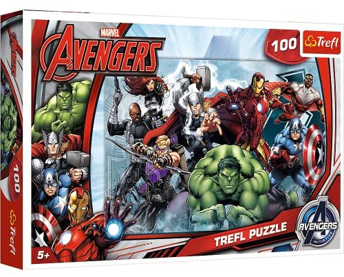Trefl, Puzzle, Attacke, Marvel Avengers, 100 Teile, für Kinder ab 5 Jahren