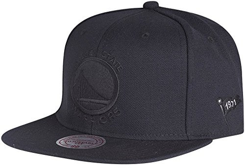 Mitchell & Ness Golden State Warriors Black on Black Snapback NBA Cap