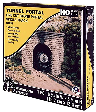 HO Single Tunnel Portal, Cut Stone