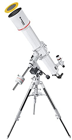 Bresser Teleskop, 4727128, Messier AR-127L/1200 EXOS-2/EQ5 | Mond, Planeten, Deep Sky, Sternhaufen, Nebel, Äquatoriale Montierung, Handyadapter, T2 Anschluss, 26 mm Okular