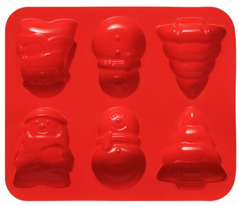 Premier Housewares 6 Christmas Cake Mould Tray - Red