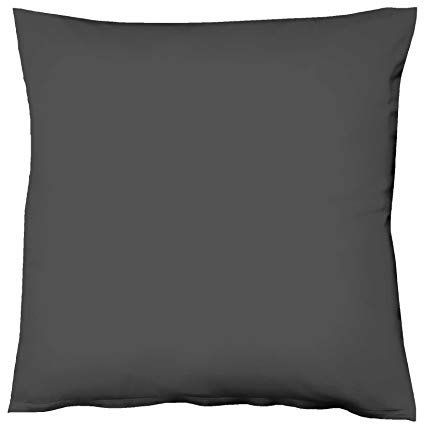fleuresse 9200 Colours Interlock Jersey Kissenbezug aus 100% Baumwolle, Oekotex Standard 100, 80 x 80 cm, anthrazit