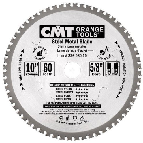 CMT Orange Tools 226.060.10 – Scie circulaire pour métaux 254 x 2.2 x 15.87 Z 60 FWF 5 degrés