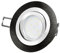 SSC-LUXon LED-Einbaustrahler Ultra flach (30mm) RF-2 rund Alu schwarz gebürstet schwenkbar mit 4W LED Modul warmweiß 2700K 230V ohne Trafo | Oberfläche schwarz eloxiert | glanzpolierter Innenring