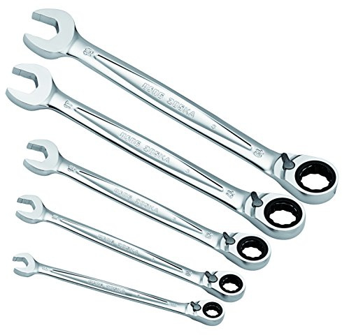 USAG U02855350 285 KA/SE5 Serie di 5 Chiavi Combinate, a Cricchetto con Anello di Tenuta