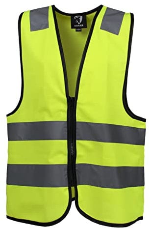 Horka Reflektor-Warnweste für Reiter, elastisch, leicht, neonfarben, gelb