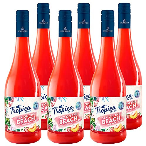KATLENBURGER - Tropica Sex on the Beach | Trinkfertiger Erfrischer aus spritzigem Fruchtwein mit Erdbeer und Pfirsich Geschmack. Inhalt: 6x 0,75l mit 7% vol.