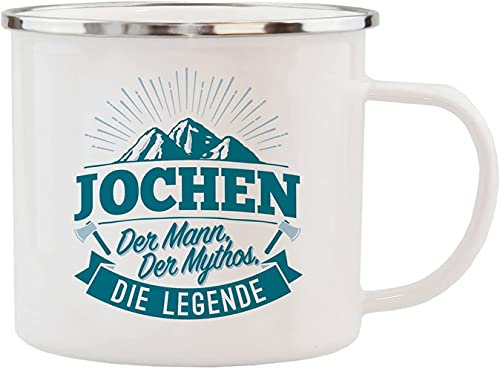 History & Heraldry Echter Kerl - Emaille Becher Jochen - individuelle und personalisierte Tasse mit Name und Spruch
