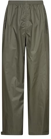 Mountain Warehouse Pakka Mens Waterproof Overtrousers | Lightweight & Breathable Rain Pants with Taped Seams, Easy to Use Packaway Bag & Comfy Elastic Waistband for Hiking & Walking