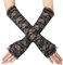 BABEYOND Fingerlose Spitzenhandschuhe für Damen, lange florale Hochzeitshandschuhe, Satin-Handschuhe, Ellenbogenlänge, Flapper-Zubehör, Schwarz, Einheitsgröße