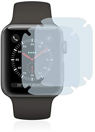 brotect Protection Intégrale 3D Incurvé pour Apple Watch Series 3 (38 mm) (2 Pièces) - Couverture Complète, Film Protection Écran