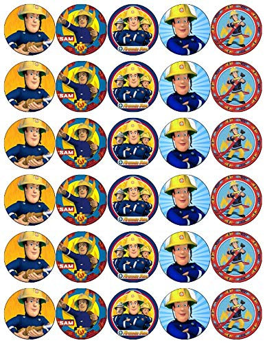 Ronnies-Bakery-Company Cupcake-Topper Feuerwehrmann Sam, essbares Oblatenpapier, Feenmotiv, 30 Stück