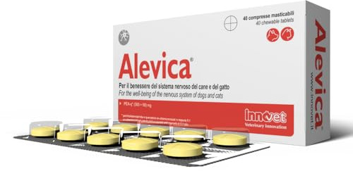 Innovet Alevica PEA-q – Per il benessere del sistema nervoso del cane e del gatto – Compresse masticabili – Supporta l’equilibrio neurologico, il comfort e il benessere – 40 compresse