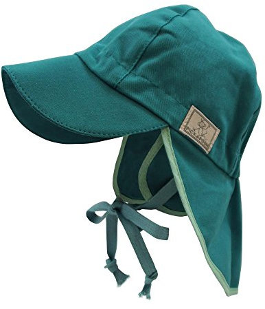 PICKAPOOH Baby/Kinder Sonnenhut/Sonnenmütze Tom mit UV-Schutz aus Reiner Bio-Baumwolle, Slate Green, Gr. 40