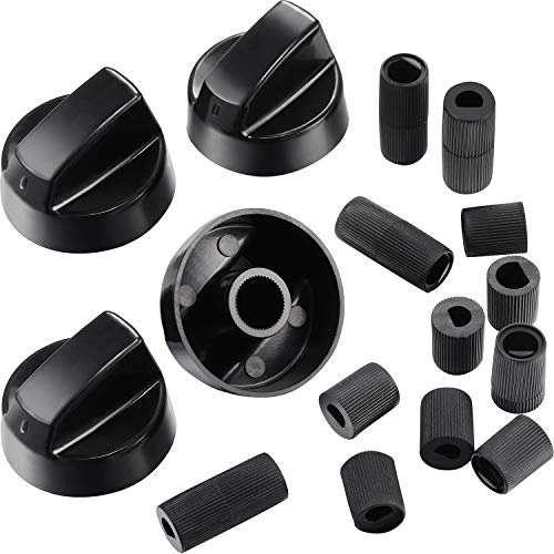 Jetec - Juego de 4 perillas de Control de Repuesto con 12 adaptadores para Horno, Estufa y Alcance, diseño Universal