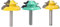 Gasea 3pcs 1/4-Inch Shank 45 Degree Lock Miter Router Bits Set, 1-3/8, 1-1/2, 2 Cutting Diameter Woodworking Cutter Tools Set