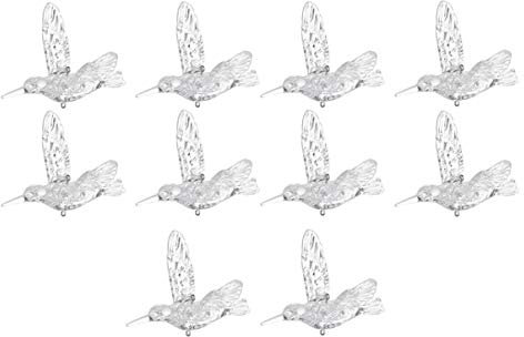 VOSAREA Weihnachtsschmuck Weihnachtsdekorationen 10pcs Acryl Vogel hängen Dekorationen Kolibri Ornament Deckendekoration 10cm Mundgeblasenes Ornament Hochzeitsdekoration