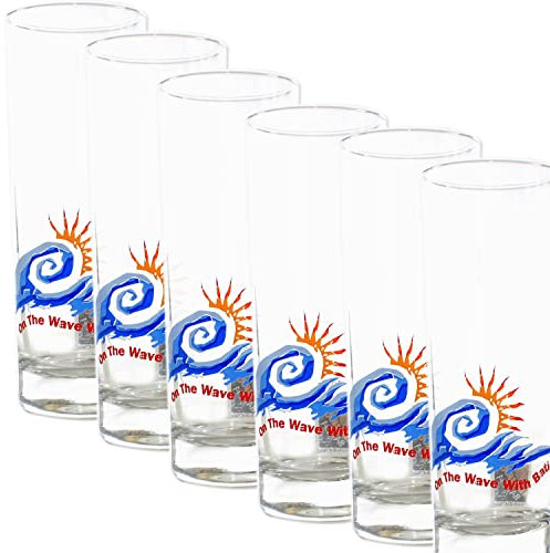 Batida de Coco 6er Set Gläser Wave MANGAROCA Likör-Glas Longdrinkglas Shotglas