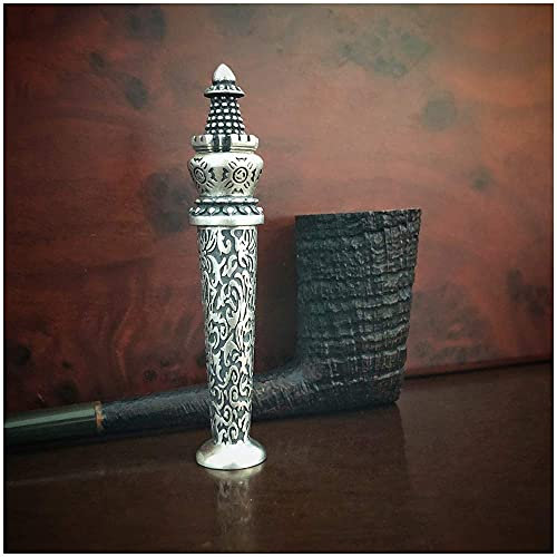 FHUILI Rauchen Rohr Reinigungswerkzeug - 925 Sterling Silber Seiko Make Pfeifenbesteck Tool - Tabakspfeife Druck Bar - Personality Rauchtabak Rohrdüsenreiniger Tamper