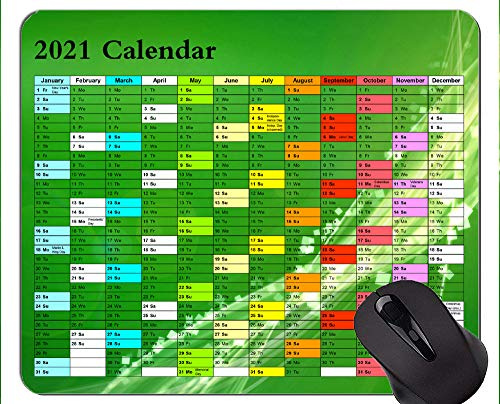 Kalender für 2021 Jahre Farben Gaming Mouse Pad Custom Design Matte, Green Vitality Mouse Pads