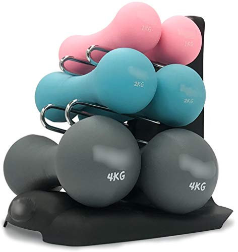 Hantelständer 3 Tier Gym Hantel Stand, Hantel Set Mit Rack, Home Weights Aufbewahrungsständer, Gewichtsregal Für Kurzhanteln, Lady Fitness Hantel, Lastlager 15KG (Color : Dumbbell Set, Size : 14KG)