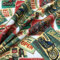 Kt KILOtela - Patchworkstoff - Digitaldruck - 100 % Baumwolle - Patchwork 100 cm Länge x 140 cm Breite, Vintage-Postkarten Motorräder - Rot, Grün - 0,50 Meter