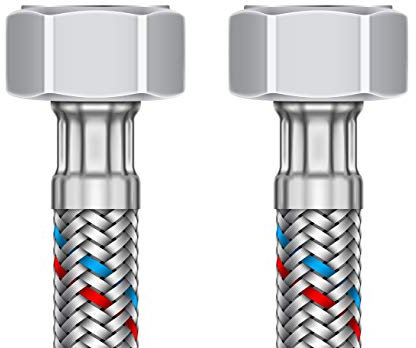 ATCO Edelstahl Flexrohr verstärkt verschiedene Längen 1/2 x 1/2 x 100 cm