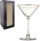 Personalised Engraved Gold Rim Martini Glass with Gift Box, Customise with Your Message