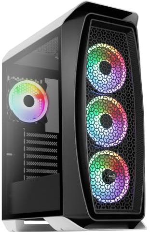 Aerocool AEROONEDUOWHV1, Caja Gaming ATX, 4 Ventiladores ARGB, Cristal Templado, Blanco