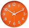 HZDHCLH 30cm Lautlos Wanduhr Schleichende Sekunde mit Arabisch Ziffer ohne Ticken für Dekoration Wohnzimmer, Küche, Büro, Schlafzimmer (Orange)