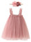 Baby Kleinkind Mädchen Tütü Kleider Ärmellos Prinzessin Tüllkleid Hochzeit Partykleid Lässig Sommerkleid+Blume Stirnband 1. Geburtstag Outfit Kuchen Smash Fotoshooting Rose 9-12 Monate