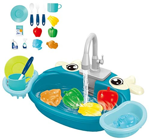 Jouets D'évier De Cuisine Vaisselle Avec d'eau Courante Enfants