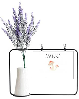 no/no Mushroom Island Painting Artificial Lavender Flower Vase Bottle Card