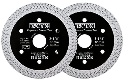 DT-DIATOOL Disco diamantato 85 millimetri diamante lama di taglio per porcellana ceramica marmo granito mini sega circolare lama 2pcs