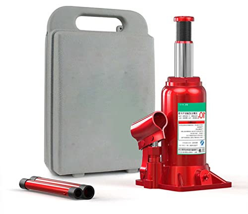 LOMYUQ Vertikaler Hydraulisch Geschweißter Flaschenheber 3 Tonnen/6613 Lbs Kapazität, Single/Double Ram Jack Aus Stahl Mit Pumpengriff Und Tragetasche, Für Limousinen SUV MPV,Single ram