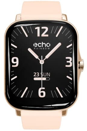 ECHO RAINBOW montre connectée skin pink, fonctions sport, capteurs santé, connexion smartphone, surveillance sommeil, contrôle audio-video