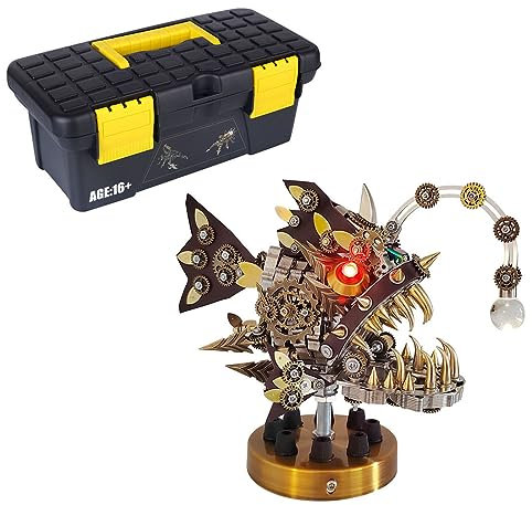 Novaray 3D Metall Laterne Fisch Puzzle, 700 Stück DIY Mechanische Steampunk Puzzles Modell Kits, für Kinder und Erwachsene