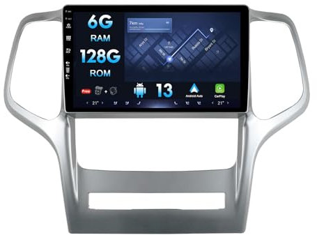 6 GB + 128 GB 9 Zoll IPS Touchscreen Android 14 Autoradio Für Jeep Grand Cherokee 2008–2013 Carplay/DSP/GPS Navigation Bluetooth WiFi SWC DSP FM
