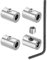 PATIKIL Morsetto per Cavo 7mm Foro Filo Corda Mollette Set, 4pz 304 Inossidabile Acciaio Singolo Fori Blocco Cavo Morsetti Clip con M6 Viti Esagonali Chiave per Cavo Raccordi, Argento