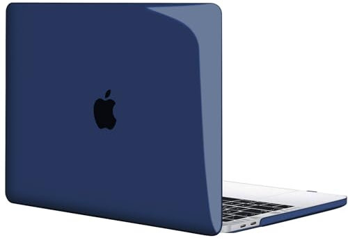 TECOOL Cover compatibile con MacBook Pro 15 Pollici 2019 2018 2017 2016 (A1990 A1707) con Touch Bar, Custodia Rigida Protettiva Sottile in Plastica Superficie Liscia, Cristallo Blu Navy