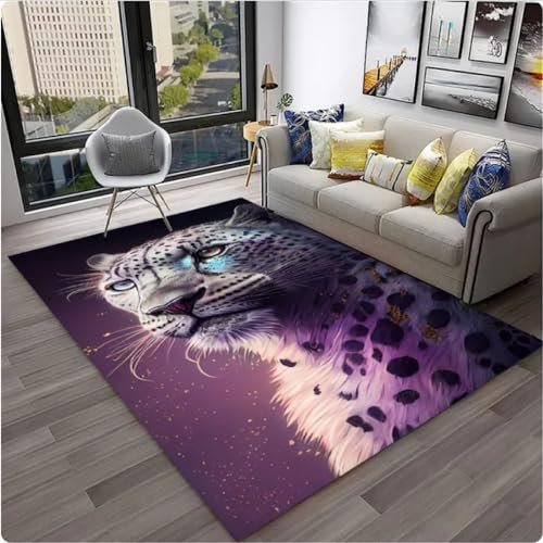 MYOBU Leopard Gepard Tiere Teppich, Teppich Für Wohnzimmer Schlafzimmer Sofa Home Decor, Kinder Spielen Anti-Rutsch-Bereich Teppich Bodenmatte