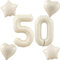 Beige Luftballons Zahl 50+4 pcs herz/stern Folienballon Zahl 50 .Geburtstag frau mädchen,50 Riesenzahl Ballons 50 .geburtstagsdeko mann,Zahlenballon 50, Helium Ballons 50 Zahlen Luftballon