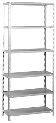 PROREGAL Schraubregal Panda Tall | HxBxT 200x90x40cm | 6 Fachböden | Fachlast 100kg | Grau | Regal Standregal Aufbewahrungsregal