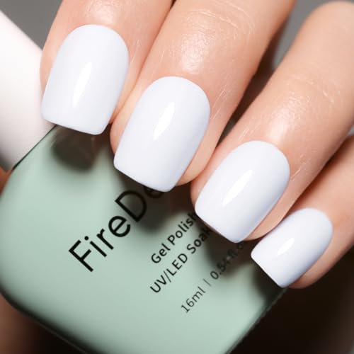 Firedeep White Gel Nail Polish, 16ML Large Bottle White Gel Polish for Spring Summer Autumn and Winter Manicure Salon DIY
