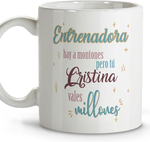 LolaPix Mejor entrenadora. Taza personalizada. Tazas de cafe originales. Regalo entrenador. Regalo entrenadora. Taza cerámica 330 ml.