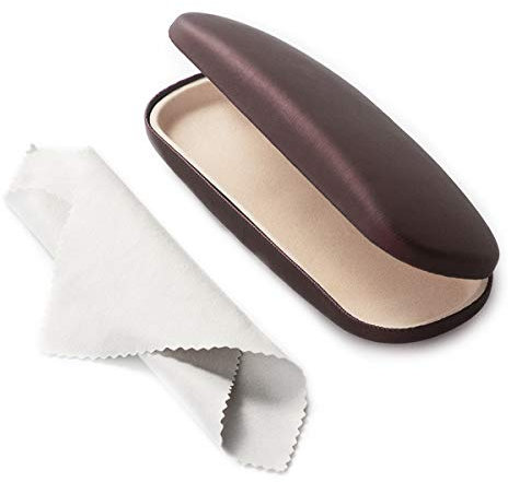 AkoaDa Brillenetui, Universell neutral Brillenetui Hartschalenetui, Geeignet für kleine und mittlere Gläser - Braun