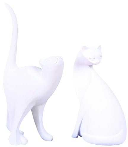 Skulptur Modern Wohnzimmer, Skulpture Dekoration Wohnzimmer, Statue bücherregal Deko für Regal, Tisch Deko Büro Dekoration Wohnung Modern Sculpture, Katzen Schwänze Schmuck Organisator (Weiß)
